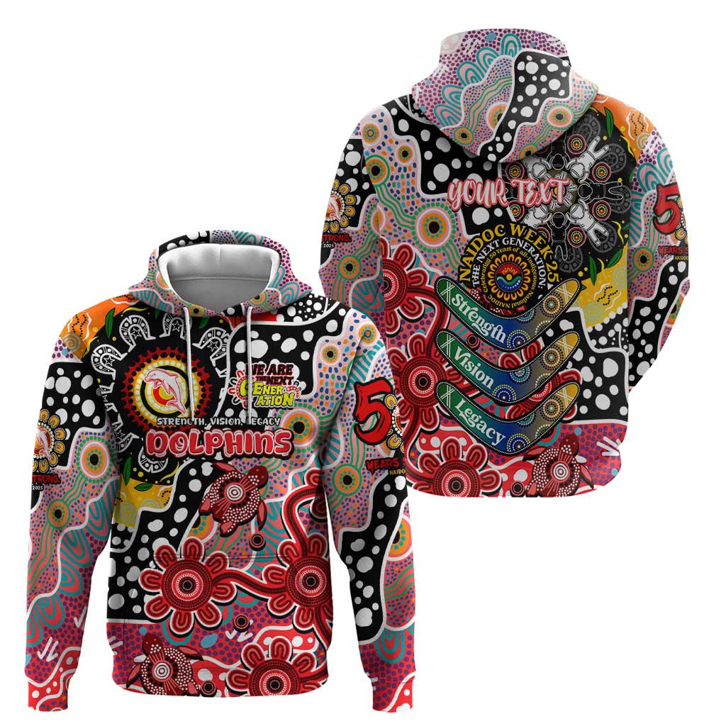 Personalised Dolphins NRL Celebrating 50 Years of Naidoc Zip Hoodie NAIDOC Week 2025 Aboriginal