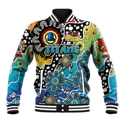 Personalised Titans NRL Celebrating 50 Years of Naidoc Baseball Jacket NAIDOC Week 2025 Aboriginal