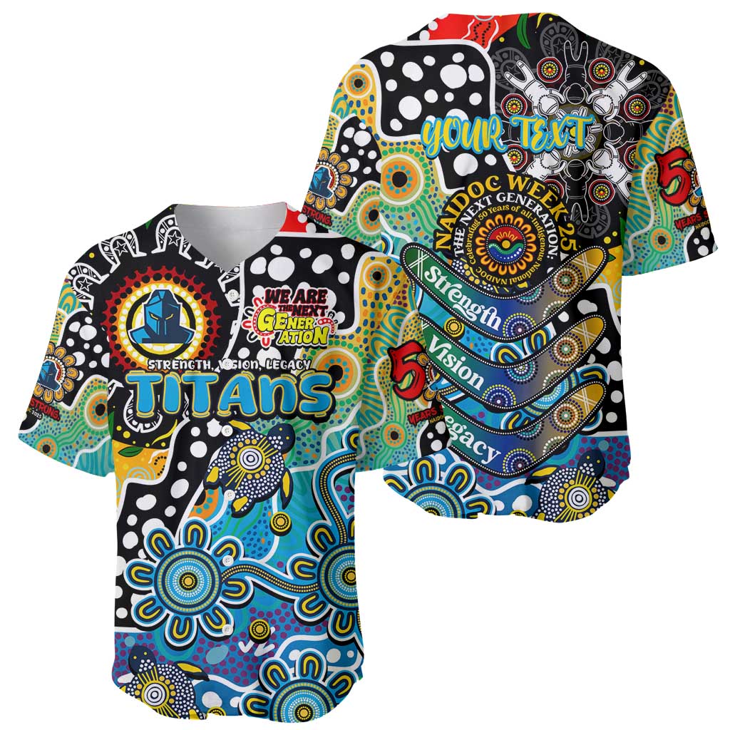Personalised Titans NRL Celebrating 50 Years of Naidoc Baseball Jersey NAIDOC Week 2025 Aboriginal
