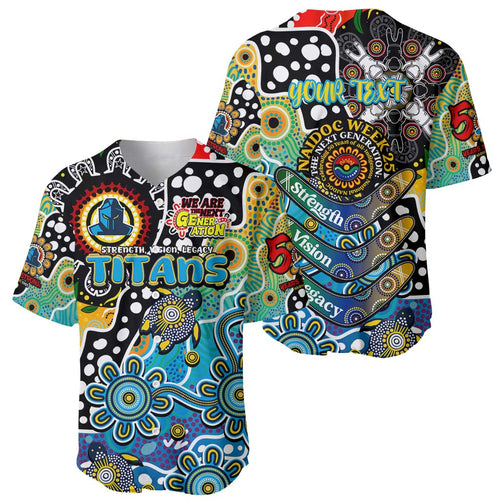 Personalised Titans NRL Celebrating 50 Years of Naidoc Baseball Jersey NAIDOC Week 2025 Aboriginal