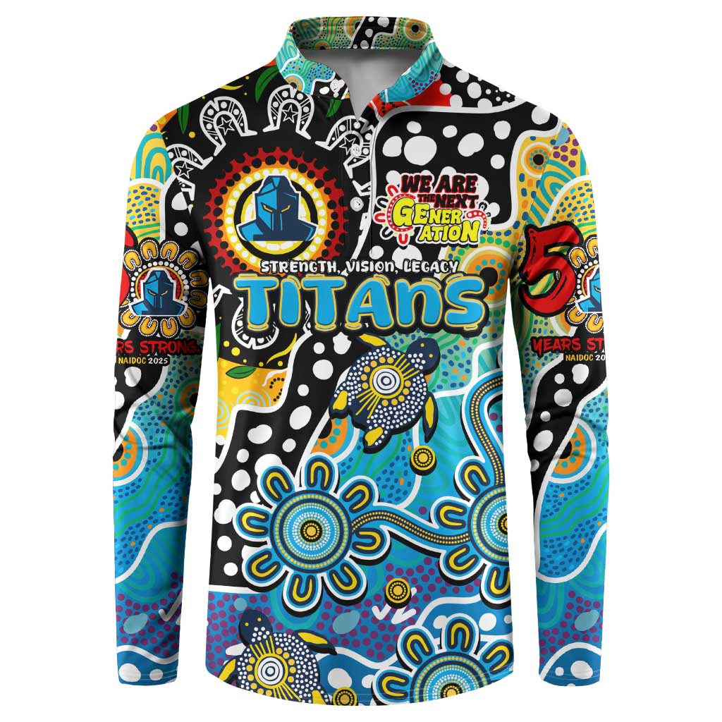 Personalised Titans NRL Celebrating 50 Years of Naidoc Button Sweatshirt NAIDOC Week 2025 Aboriginal