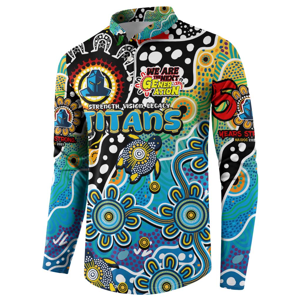 Personalised Titans NRL Celebrating 50 Years of Naidoc Button Sweatshirt NAIDOC Week 2025 Aboriginal