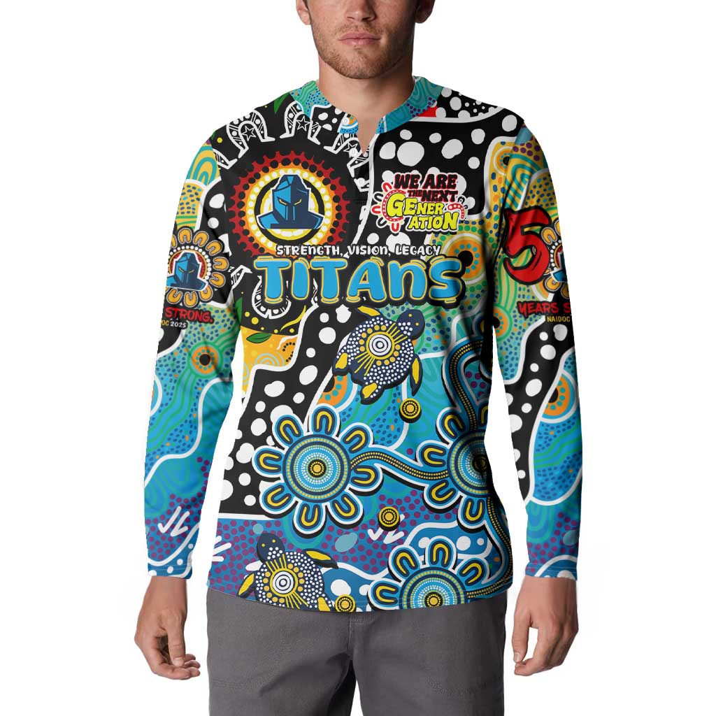 Personalised Titans NRL Celebrating 50 Years of Naidoc Button Sweatshirt NAIDOC Week 2025 Aboriginal