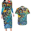 Personalised Titans NRL Celebrating 50 Years of Naidoc Couples Matching Long Sleeve Bodycon Dress and Hawaiian Shirt NAIDOC Week 2025 Aboriginal