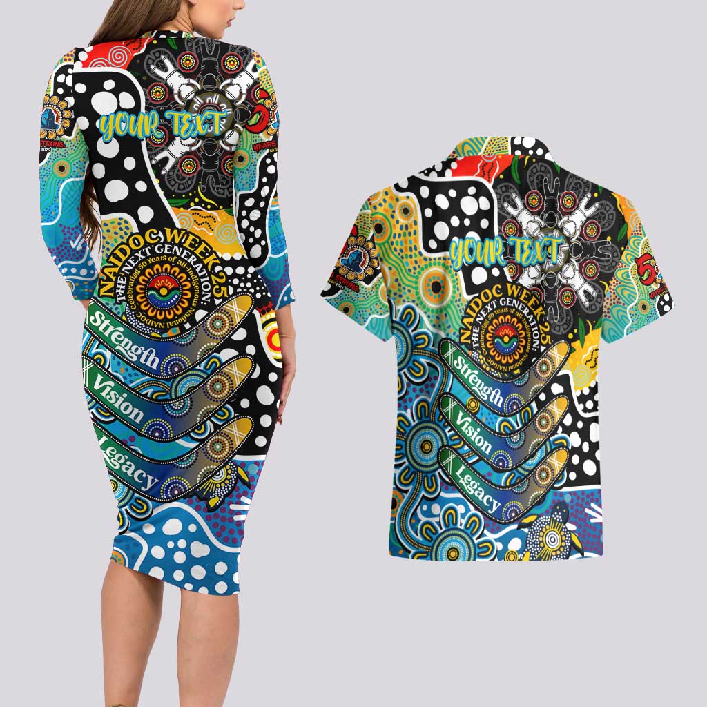 Personalised Titans NRL Celebrating 50 Years of Naidoc Couples Matching Long Sleeve Bodycon Dress and Hawaiian Shirt NAIDOC Week 2025 Aboriginal