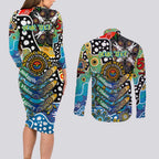 Personalised Titans NRL Celebrating 50 Years of Naidoc Couples Matching Long Sleeve Bodycon Dress and Long Sleeve Button Shirt NAIDOC Week 2025 Aboriginal