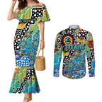 Personalised Titans NRL Celebrating 50 Years of Naidoc Couples Matching Mermaid Dress and Long Sleeve Button Shirt NAIDOC Week 2025 Aboriginal