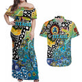 Personalised Titans NRL Celebrating 50 Years of Naidoc Couples Matching Off Shoulder Maxi Dress and Hawaiian Shirt NAIDOC Week 2025 Aboriginal