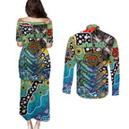 Personalised Titans NRL Celebrating 50 Years of Naidoc Couples Matching Puletasi and Long Sleeve Button Shirt NAIDOC Week 2025 Aboriginal