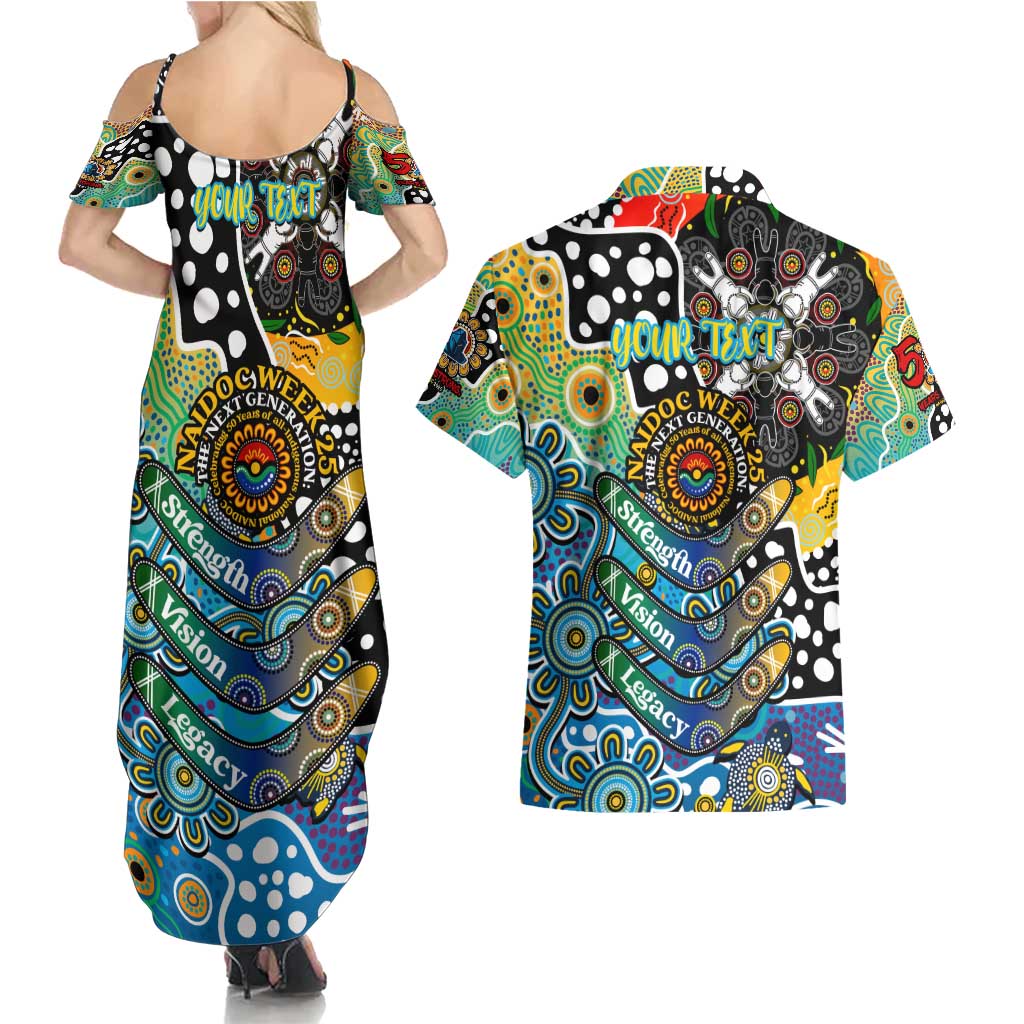 Personalised Titans NRL Celebrating 50 Years of Naidoc Couples Matching Summer Maxi Dress and Hawaiian Shirt NAIDOC Week 2025 Aboriginal