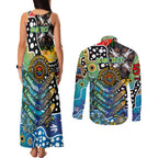 Personalised Titans NRL Celebrating 50 Years of Naidoc Couples Matching Tank Maxi Dress and Long Sleeve Button Shirt NAIDOC Week 2025 Aboriginal
