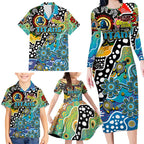 Personalised Titans NRL Celebrating 50 Years of Naidoc Family Matching Long Sleeve Bodycon Dress and Hawaiian Shirt NAIDOC Week 2025 Aboriginal