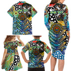 Personalised Titans NRL Celebrating 50 Years of Naidoc Family Matching Long Sleeve Bodycon Dress and Hawaiian Shirt NAIDOC Week 2025 Aboriginal