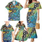 Personalised Titans NRL Celebrating 50 Years of Naidoc Family Matching Mermaid Dress and Hawaiian Shirt NAIDOC Week 2025 Aboriginal