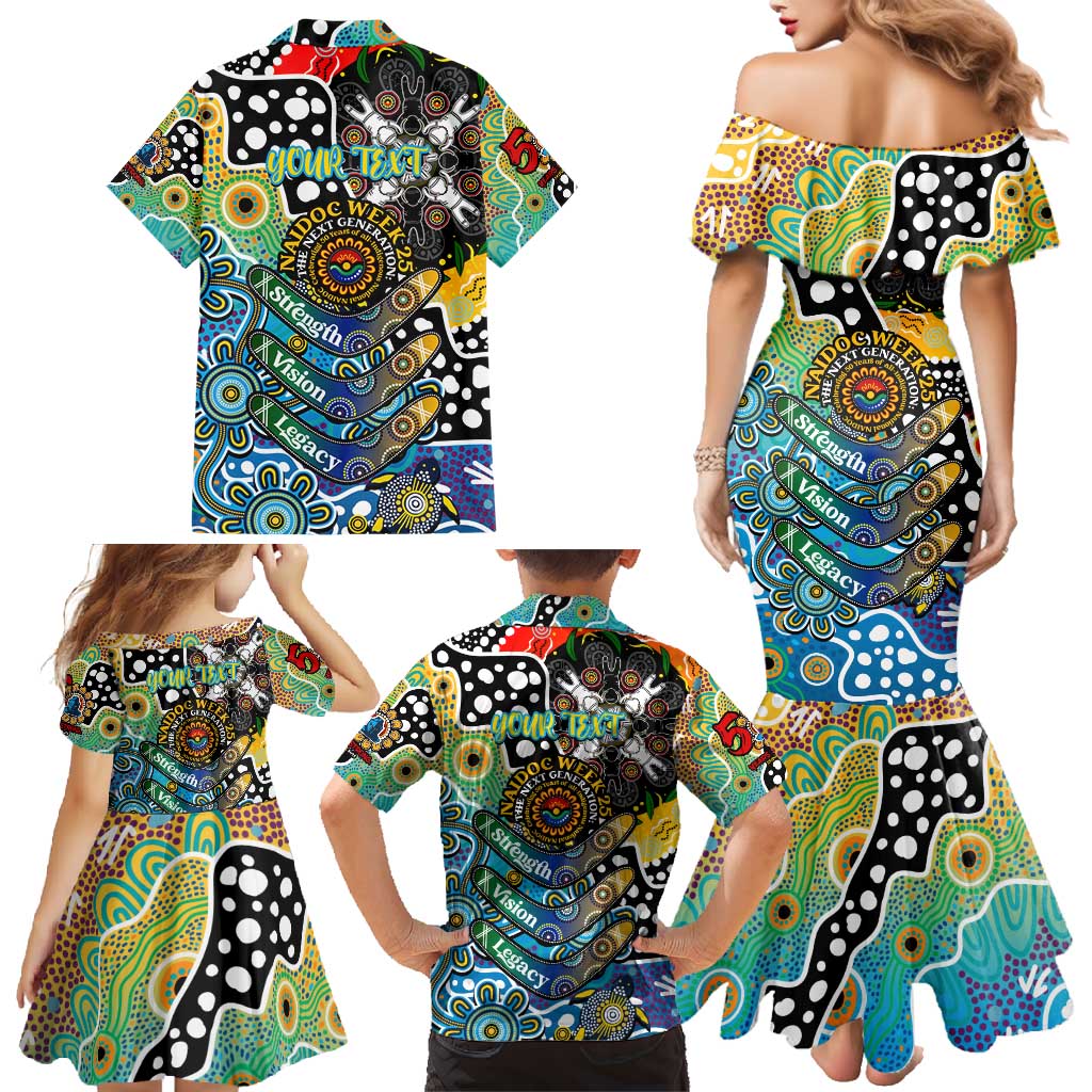 Personalised Titans NRL Celebrating 50 Years of Naidoc Family Matching Mermaid Dress and Hawaiian Shirt NAIDOC Week 2025 Aboriginal