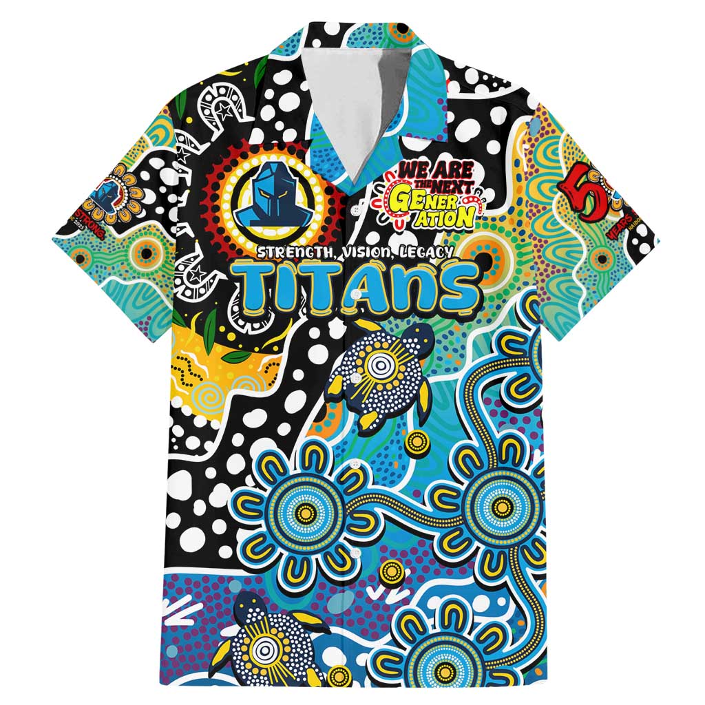 Personalised Titans NRL Celebrating 50 Years of Naidoc Family Matching Mermaid Dress and Hawaiian Shirt NAIDOC Week 2025 Aboriginal