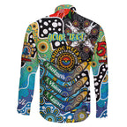 Personalised Titans NRL Celebrating 50 Years of Naidoc Family Matching Off The Shoulder Long Sleeve Dress and Hawaiian Shirt NAIDOC Week 2025 Aboriginal