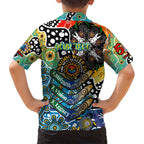 Personalised Titans NRL Celebrating 50 Years of Naidoc Family Matching Off Shoulder Short Dress and Hawaiian Shirt NAIDOC Week 2025 Aboriginal