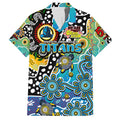 Personalised Titans NRL Celebrating 50 Years of Naidoc Family Matching Short Sleeve Bodycon Dress and Hawaiian Shirt NAIDOC Week 2025 Aboriginal
