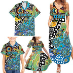 Personalised Titans NRL Celebrating 50 Years of Naidoc Family Matching Summer Maxi Dress and Hawaiian Shirt NAIDOC Week 2025 Aboriginal