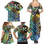 Personalised Titans NRL Celebrating 50 Years of Naidoc Family Matching Summer Maxi Dress and Hawaiian Shirt NAIDOC Week 2025 Aboriginal