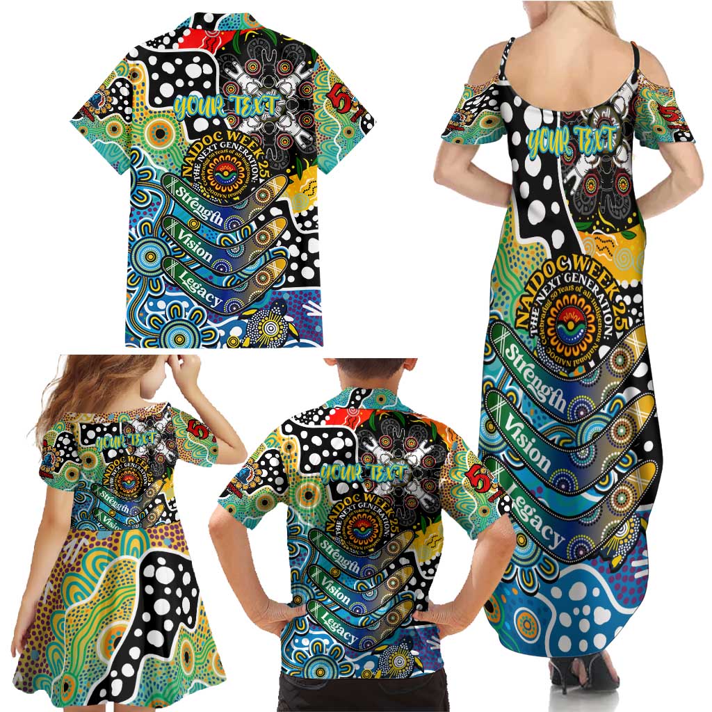 Personalised Titans NRL Celebrating 50 Years of Naidoc Family Matching Summer Maxi Dress and Hawaiian Shirt NAIDOC Week 2025 Aboriginal