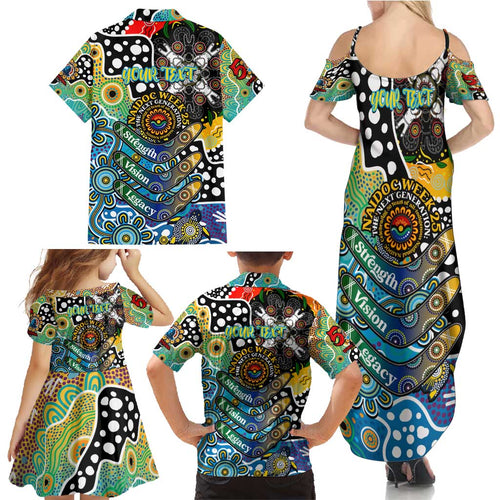 Personalised Titans NRL Celebrating 50 Years of Naidoc Family Matching Summer Maxi Dress and Hawaiian Shirt NAIDOC Week 2025 Aboriginal