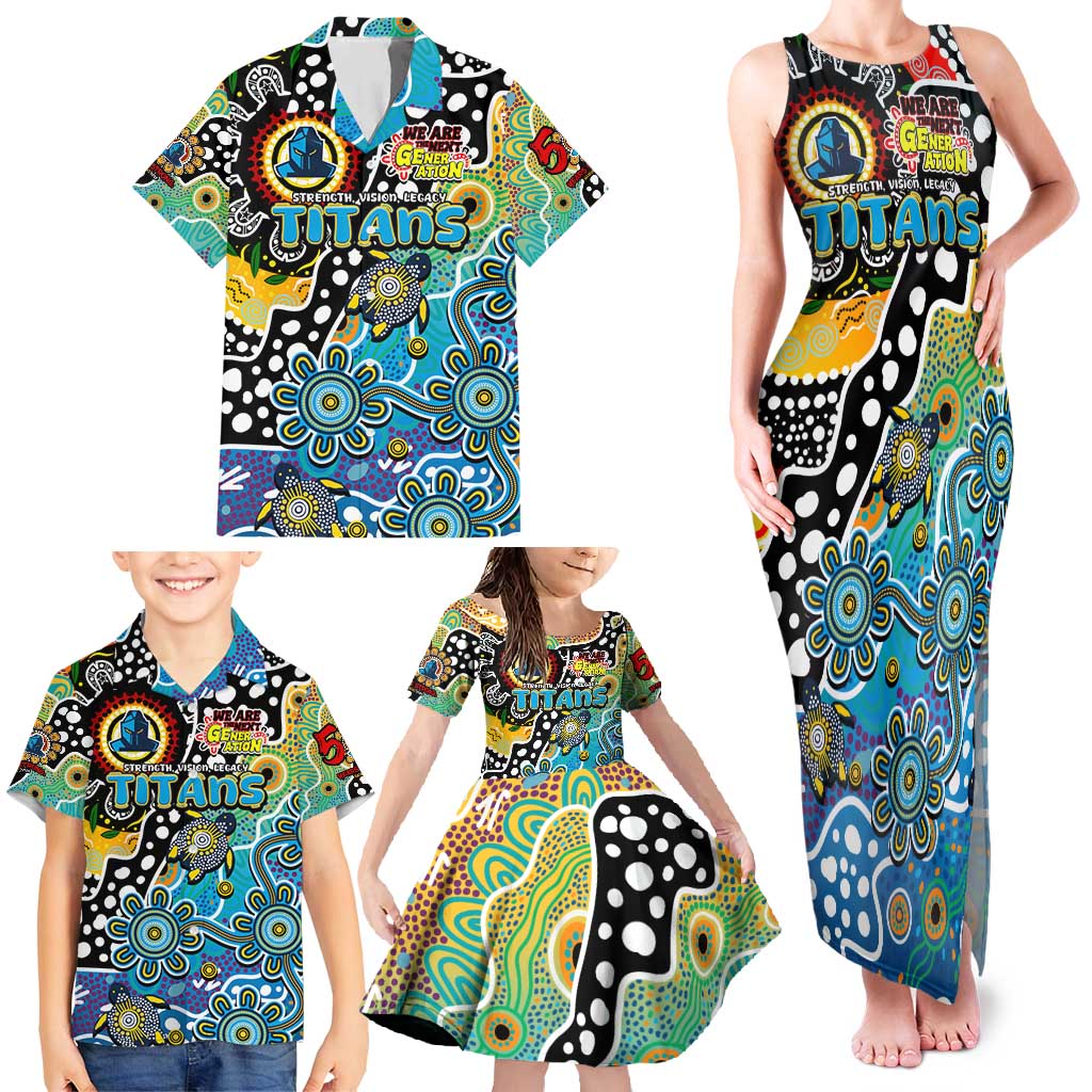 Personalised Titans NRL Celebrating 50 Years of Naidoc Family Matching Tank Maxi Dress and Hawaiian Shirt NAIDOC Week 2025 Aboriginal