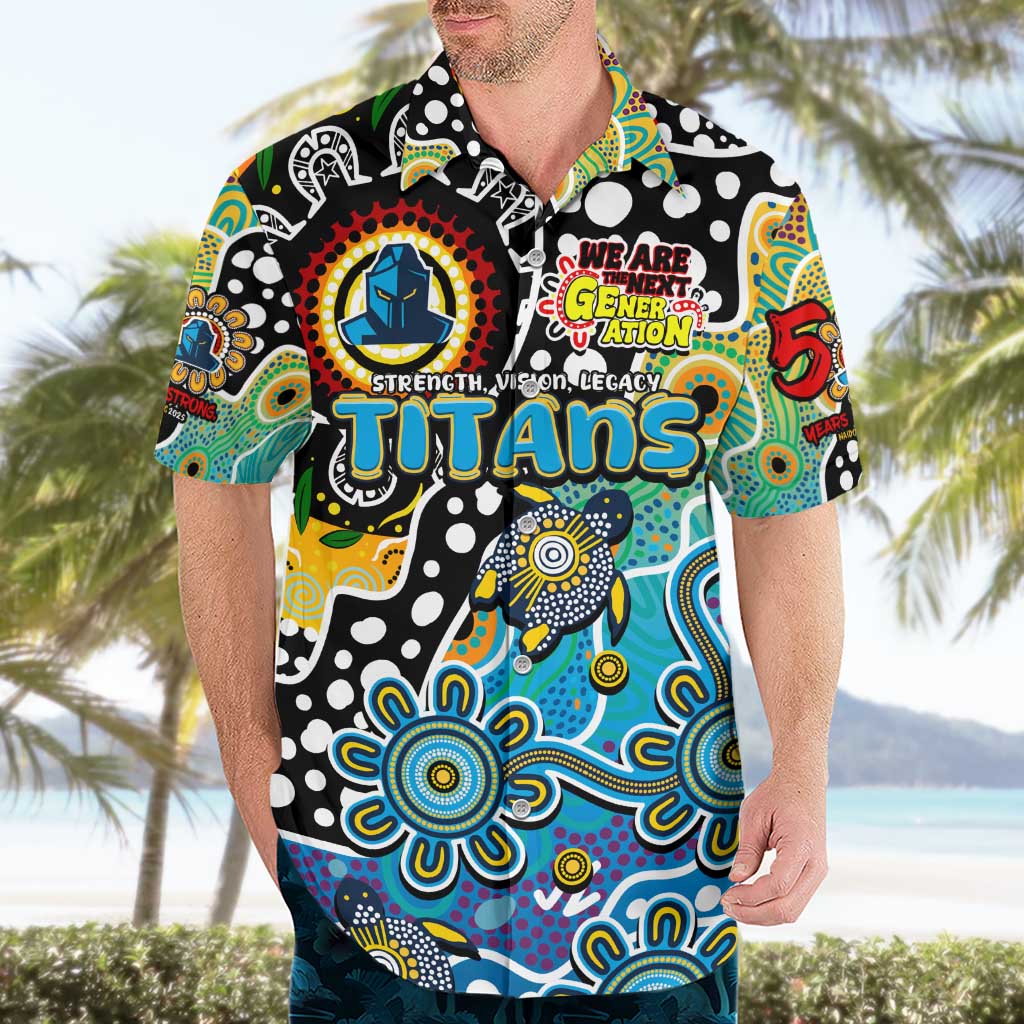 Personalised Titans NRL Celebrating 50 Years of Naidoc Hawaiian Shirt NAIDOC Week 2025 Aboriginal