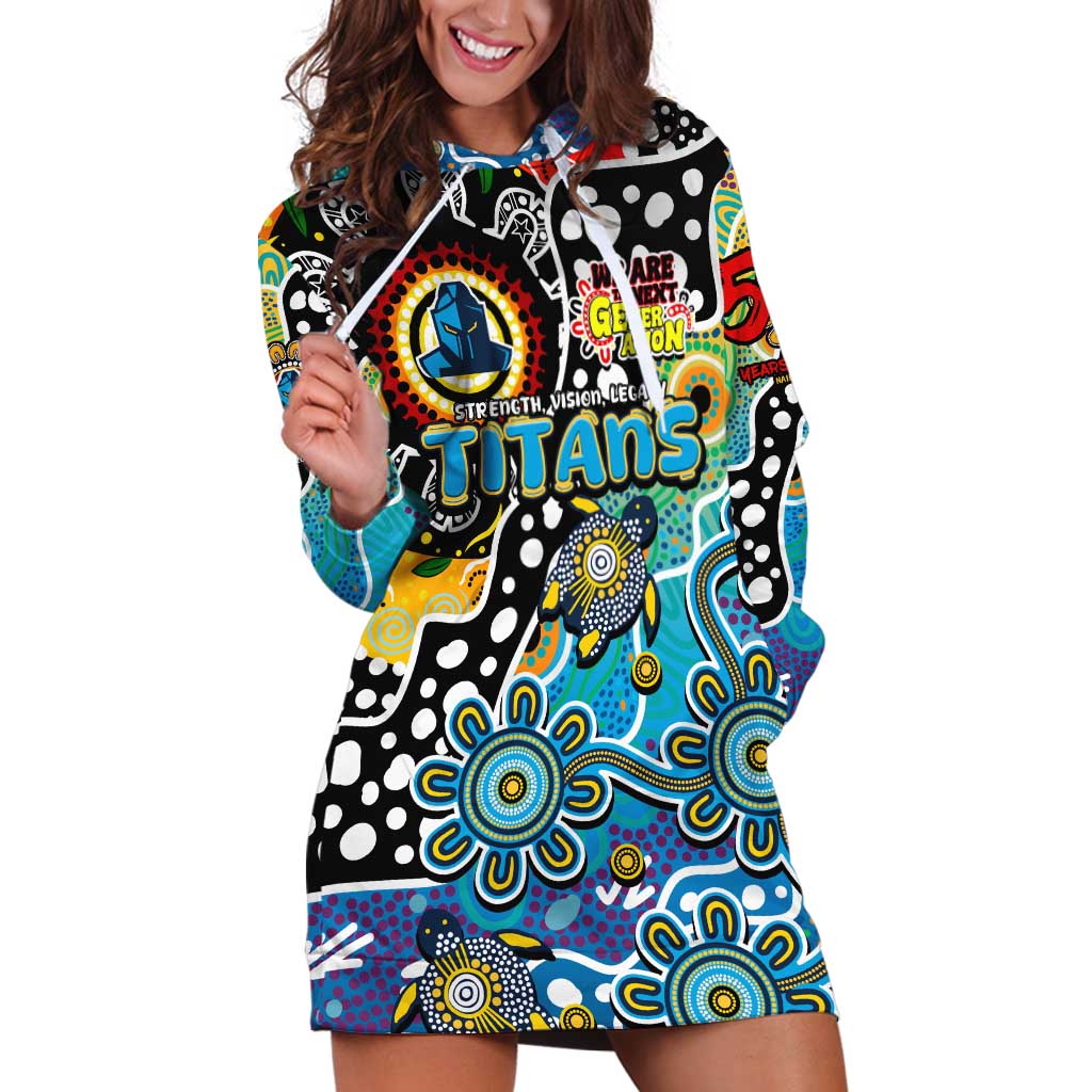 Personalised Titans NRL Celebrating 50 Years of Naidoc Hoodie Dress NAIDOC Week 2025 Aboriginal
