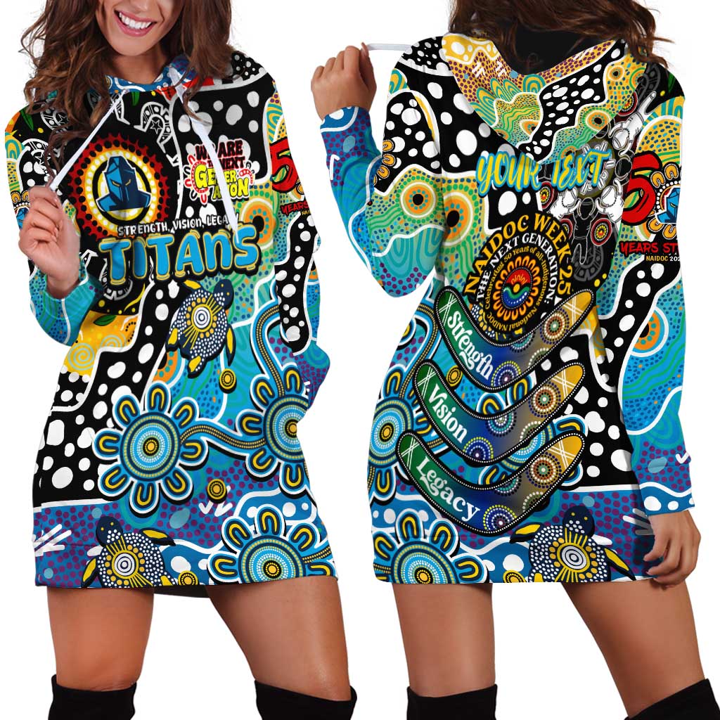 Personalised Titans NRL Celebrating 50 Years of Naidoc Hoodie Dress NAIDOC Week 2025 Aboriginal
