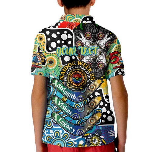 Personalised Titans NRL Celebrating 50 Years of Naidoc Kid Polo Shirt NAIDOC Week 2025 Aboriginal