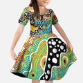 Personalised Titans NRL Celebrating 50 Years of Naidoc Kid Short Sleeve Dress NAIDOC Week 2025 Aboriginal