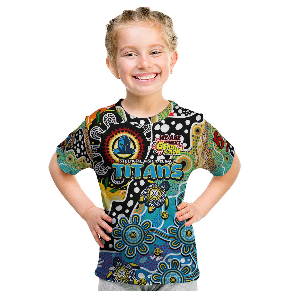 Personalised Titans NRL Celebrating 50 Years of Naidoc Kid T Shirt NAIDOC Week 2025 Aboriginal