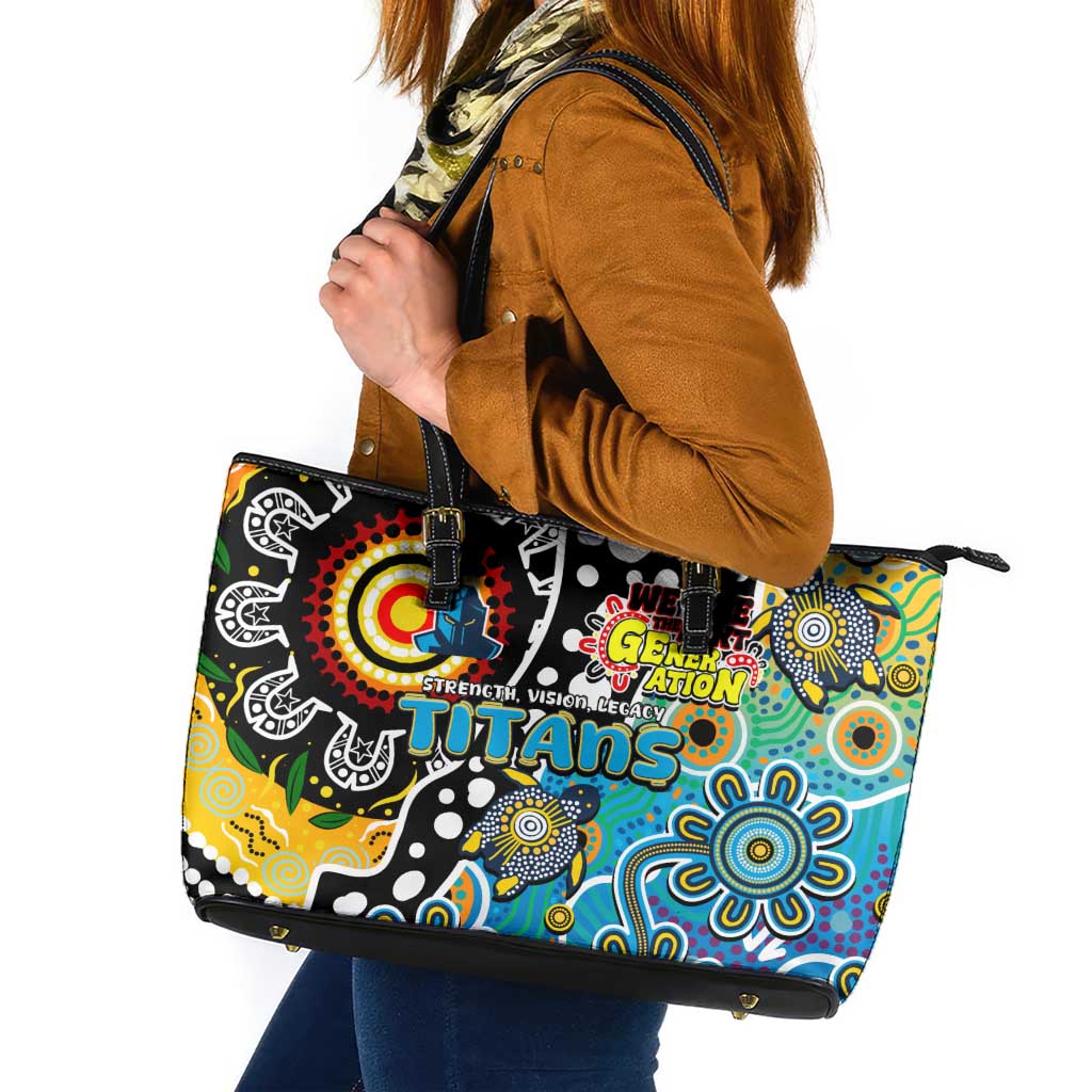 Titans NRL Celebrating 50 Years of Naidoc Leather Tote Bag NAIDOC Week 2025 Aboriginal