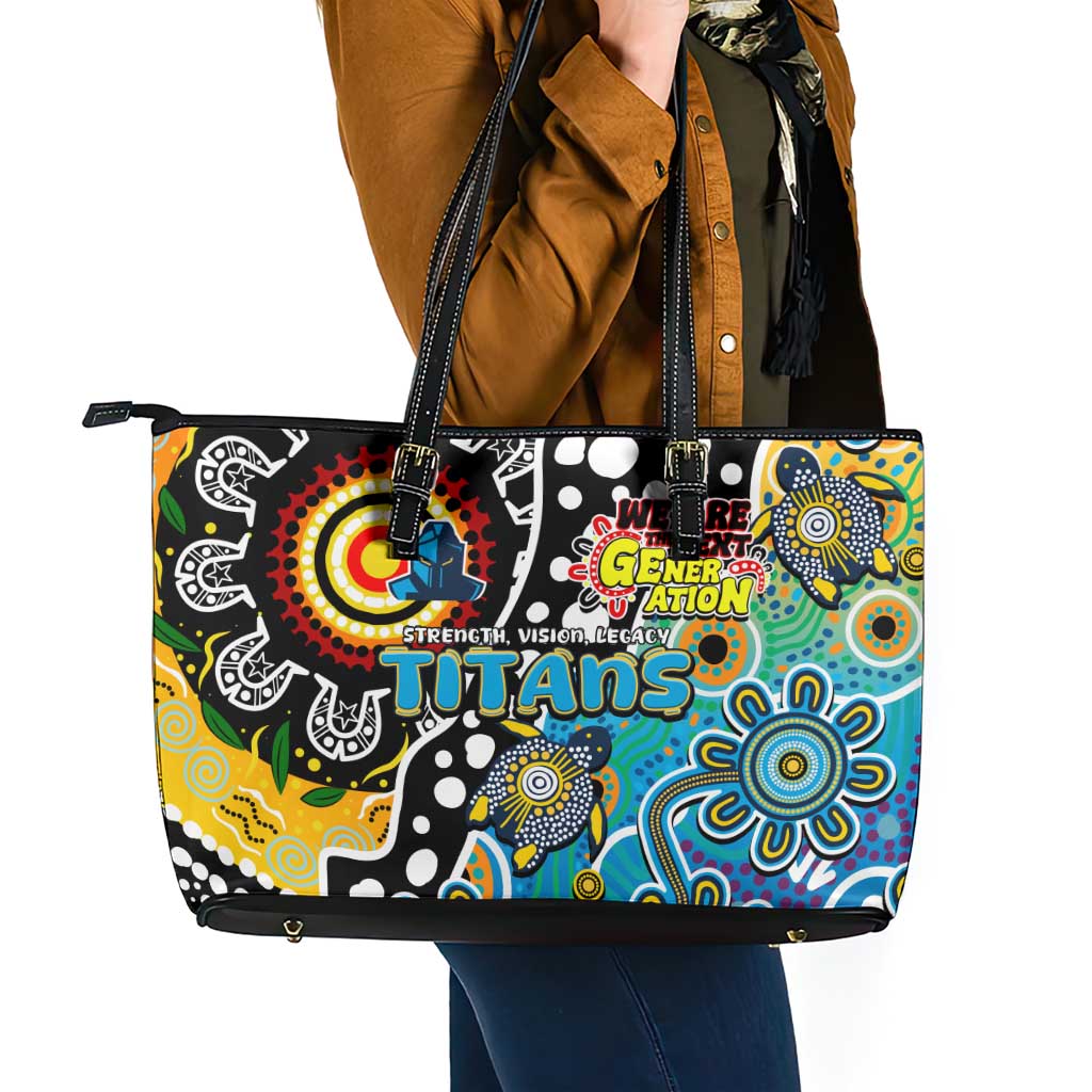 Titans NRL Celebrating 50 Years of Naidoc Leather Tote Bag NAIDOC Week 2025 Aboriginal
