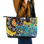 Titans NRL Celebrating 50 Years of Naidoc Leather Tote Bag NAIDOC Week 2025 Aboriginal