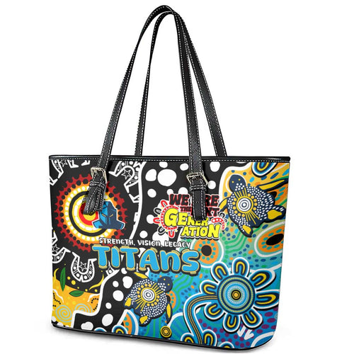 Titans NRL Celebrating 50 Years of Naidoc Leather Tote Bag NAIDOC Week 2025 Aboriginal