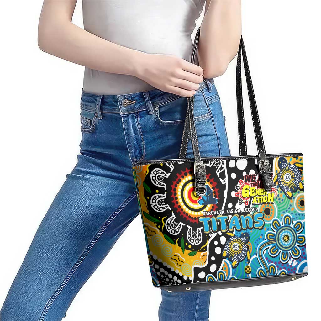 Titans NRL Celebrating 50 Years of Naidoc Leather Tote Bag NAIDOC Week 2025 Aboriginal