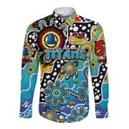 Personalised Titans NRL Celebrating 50 Years of Naidoc Long Sleeve Button Shirt NAIDOC Week 2025 Aboriginal