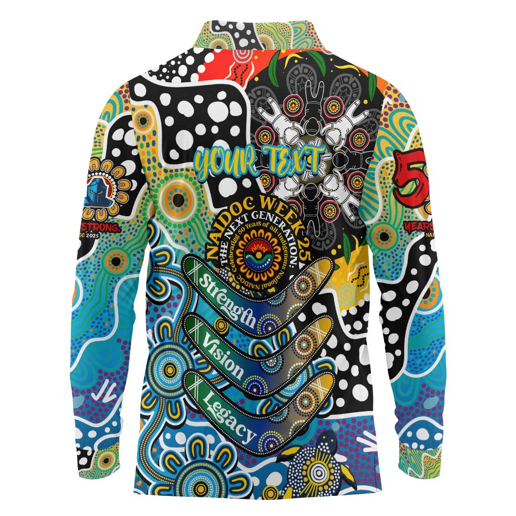 Personalised Titans NRL Celebrating 50 Years of Naidoc Long Sleeve Polo Shirt NAIDOC Week 2025 Aboriginal