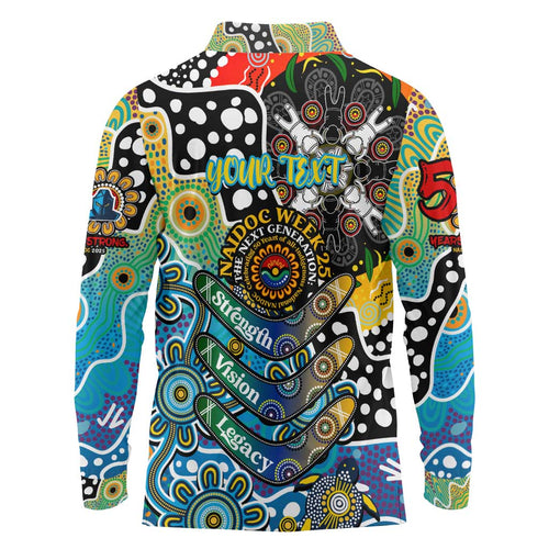 Personalised Titans NRL Celebrating 50 Years of Naidoc Long Sleeve Polo Shirt NAIDOC Week 2025 Aboriginal