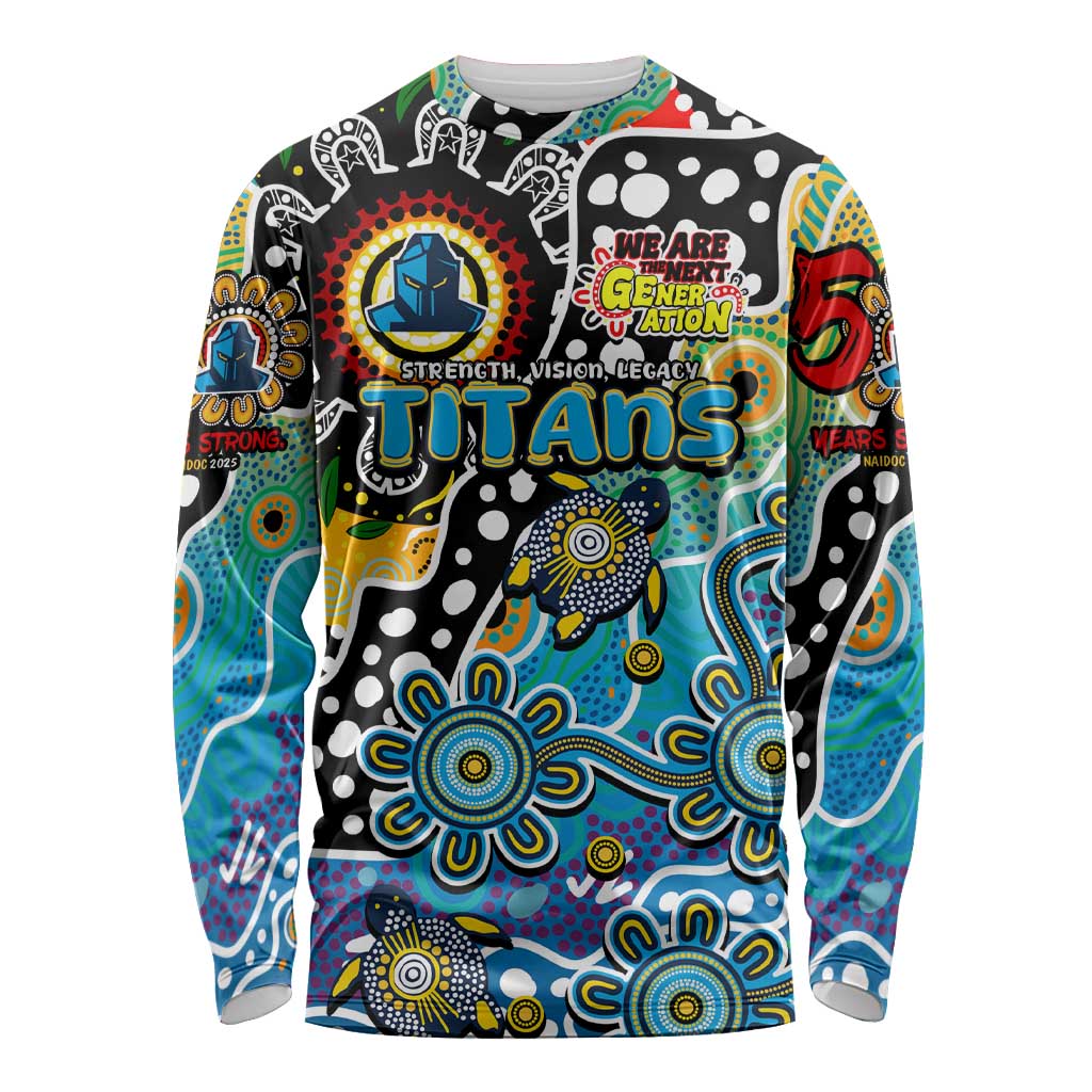 Personalised Titans NRL Celebrating 50 Years of Naidoc Long Sleeve Shirt NAIDOC Week 2025 Aboriginal