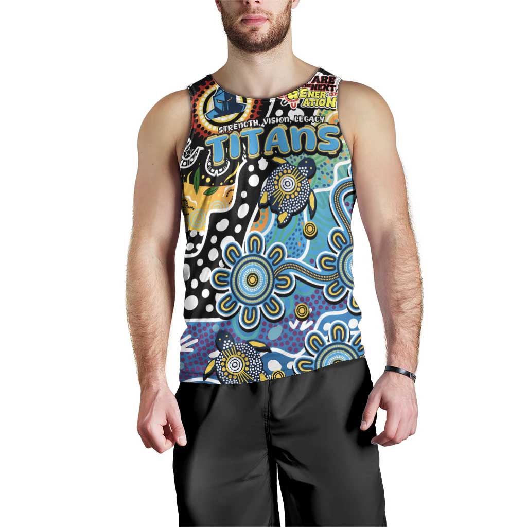 Personalised Titans NRL Celebrating 50 Years of Naidoc Men Tank Top NAIDOC Week 2025 Aboriginal