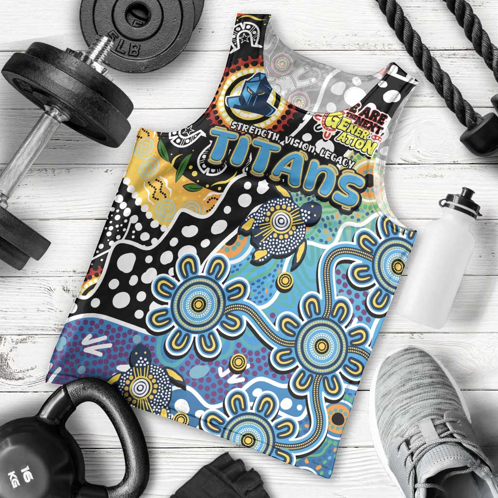 Personalised Titans NRL Celebrating 50 Years of Naidoc Men Tank Top NAIDOC Week 2025 Aboriginal