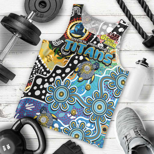 Personalised Titans NRL Celebrating 50 Years of Naidoc Men Tank Top NAIDOC Week 2025 Aboriginal