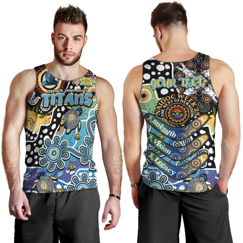 Personalised Titans NRL Celebrating 50 Years of Naidoc Men Tank Top NAIDOC Week 2025 Aboriginal