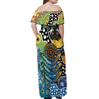 Personalised Titans NRL Celebrating 50 Years of Naidoc Off Shoulder Maxi Dress NAIDOC Week 2025 Aboriginal