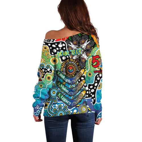 Personalised Titans NRL Celebrating 50 Years of Naidoc Off Shoulder Sweater NAIDOC Week 2025 Aboriginal