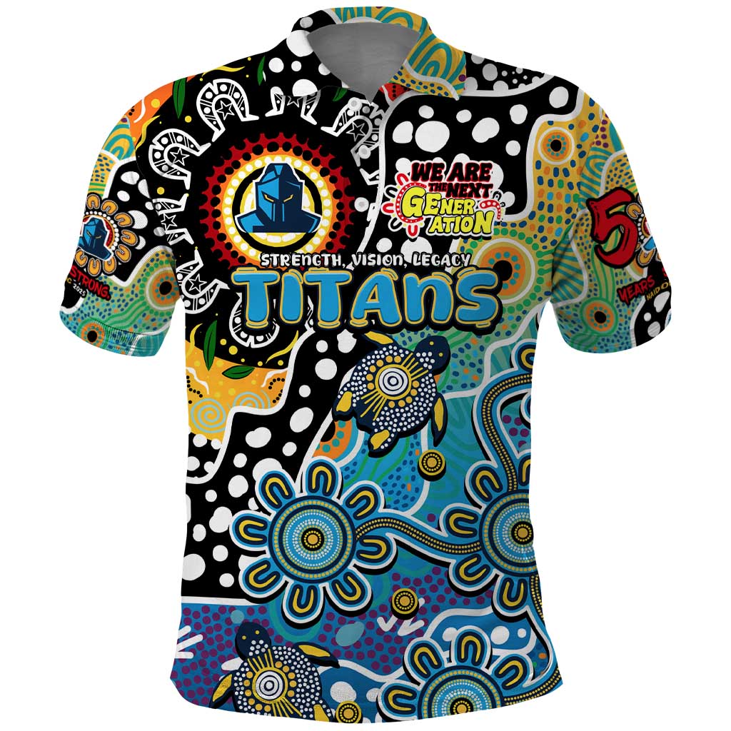 Personalised Titans NRL Celebrating 50 Years of Naidoc Polo Shirt NAIDOC Week 2025 Aboriginal